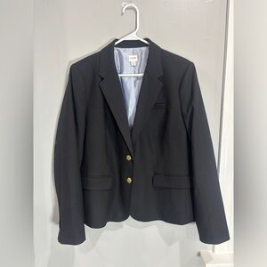 J. Crew Black Wool Blend Big Boy’s 20 Black Blazer Two Button Front Pocket